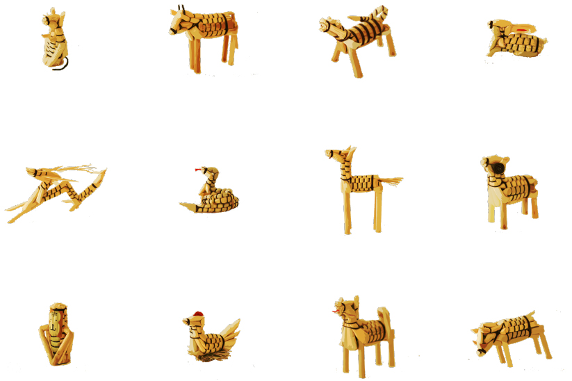 きびがら細工十二支の写真